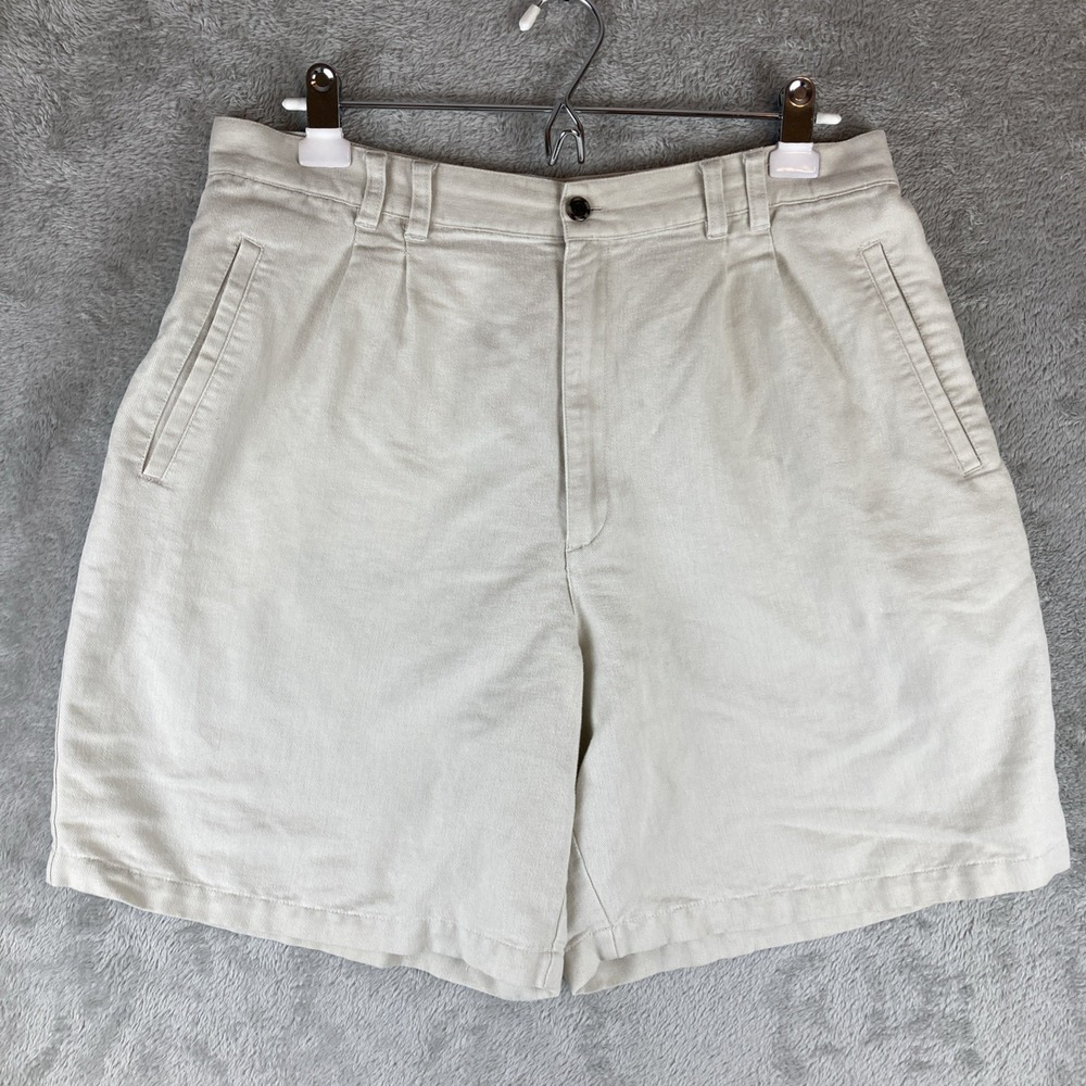 Bugle Boy Shorts Women's Size‎ 16 Beige Collection For Her Twill Pleated